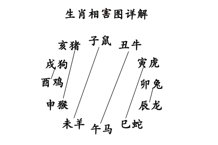 起名知识,十二生肖相害图.png